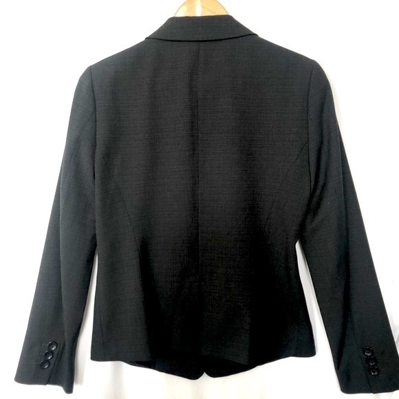 VINTAGE | VERONIKA MAINE Charcoal Check Tailored Blazer Business Casual Size 10 - Picture 11 of 16